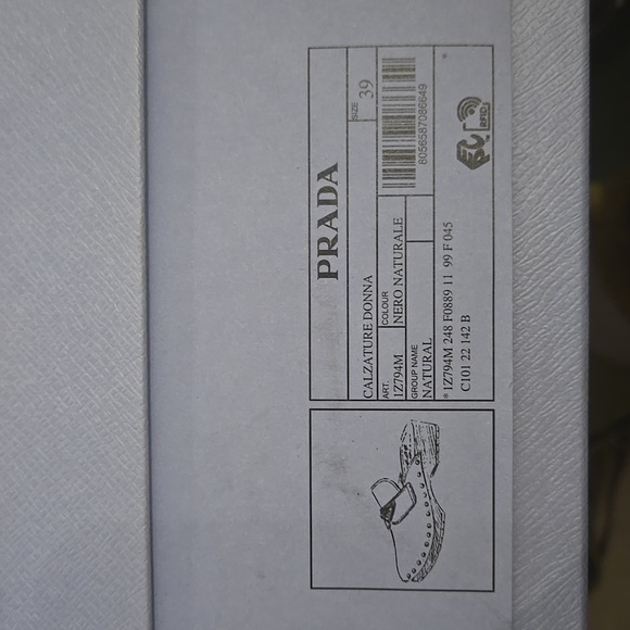 PRADA Leather Logo Clogs Sz 39 Like new. Original box - Picture 5 of 5